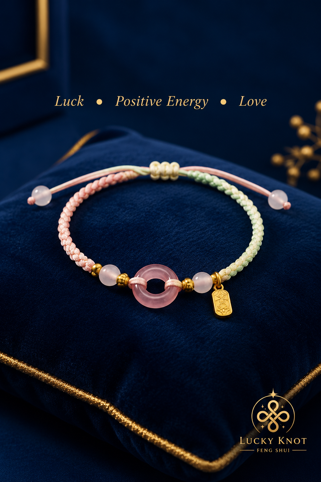 Yu Bi Gold Plate Coin Luck Bracelet - Pink
