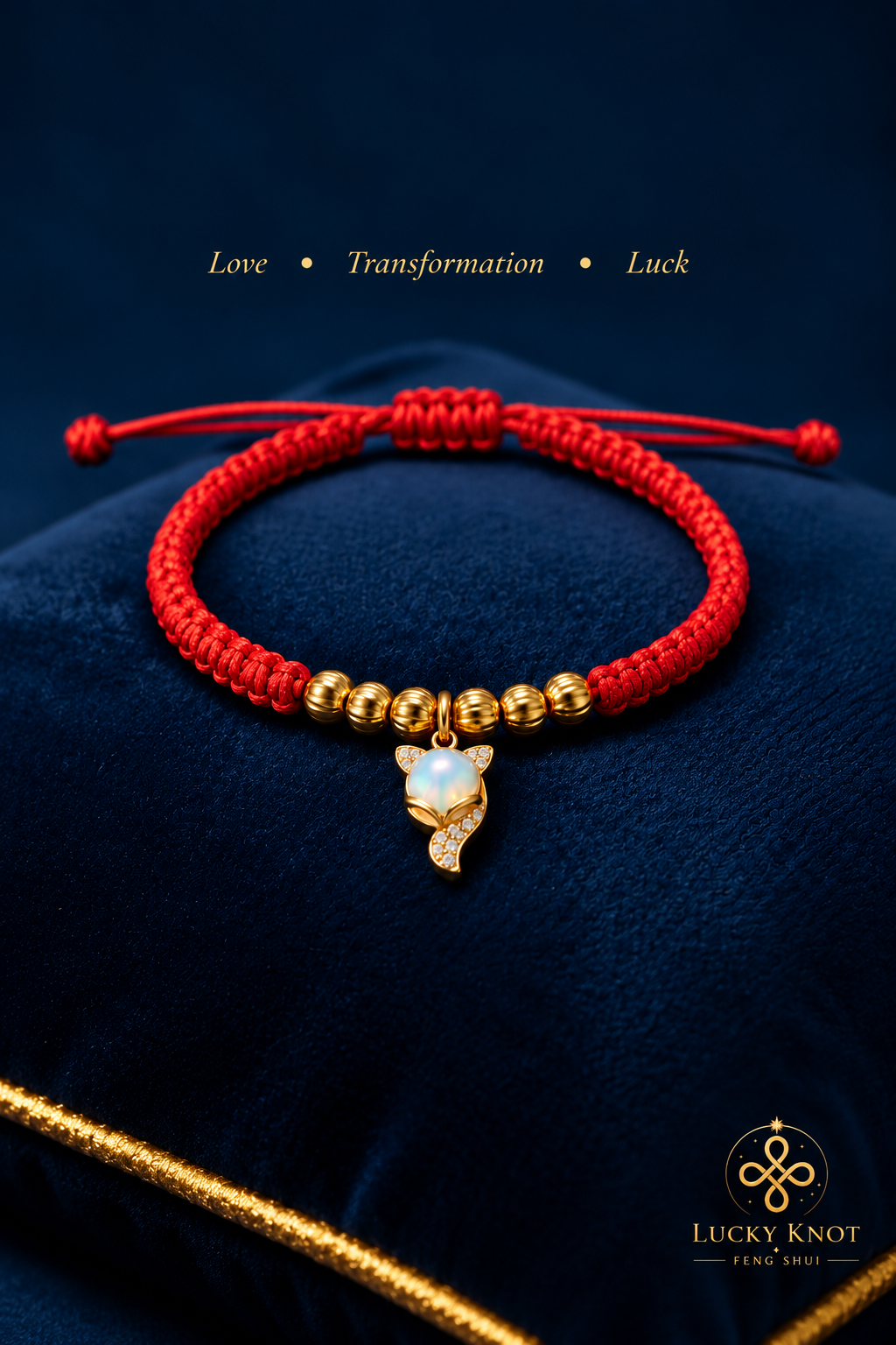 Nine-Tailed Fox Love Charm Bracelet - Moonstone