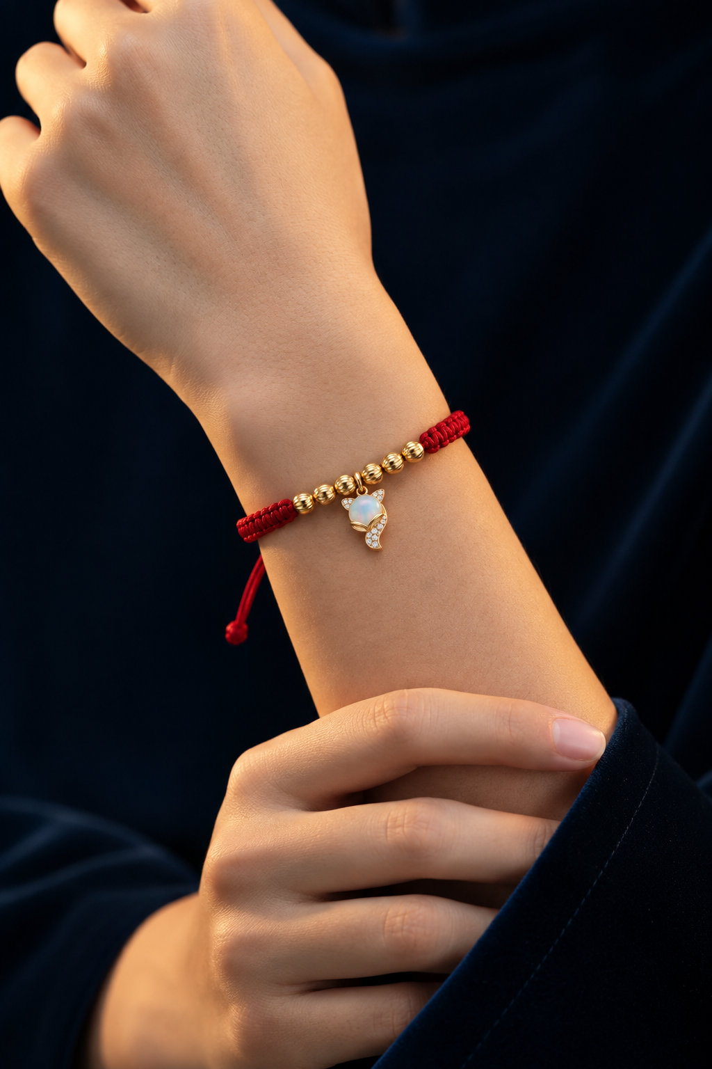 Nine-Tailed Fox Love Charm Bracelet - Moonstone