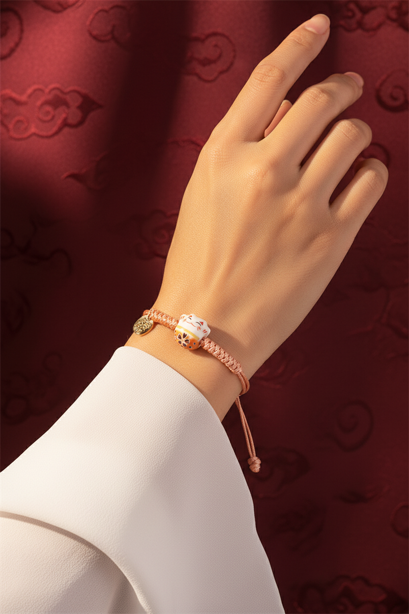 HW - Rose Gold Lucky Cat Bracelet