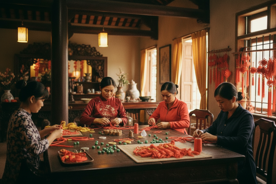 Luxury Vietnamese Ao Dai Knot Workshop